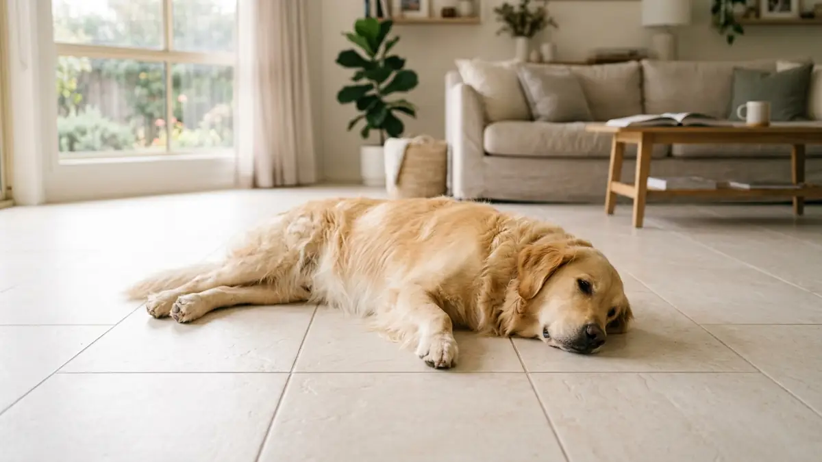 Warm spot on the floor, a sign that calls for slab leak detection and repair
